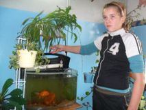 А ухаживают за уголком - ребята из кружка: Горбачева Алена